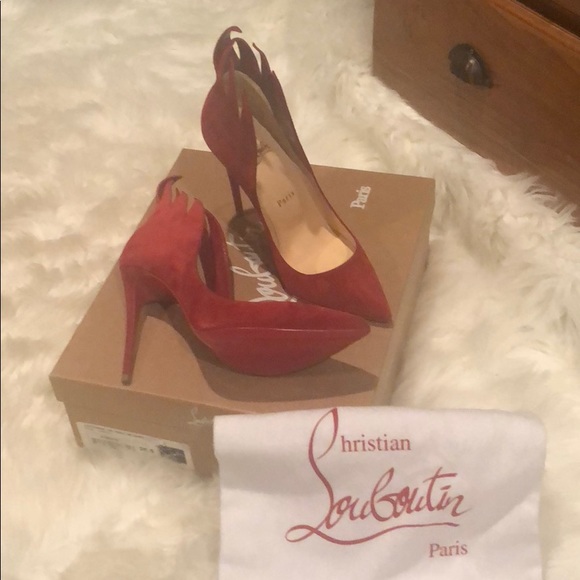 Christian Louboutin Shoes - Christian Louboutin Red suede pumps